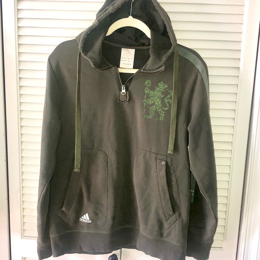 Adidas Green Hoodie Medium